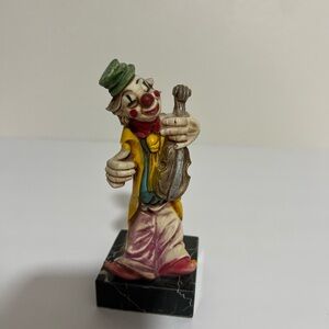 Vintage Italian Fontanini Depose Clown Violin Figure Made In Italy Collectible